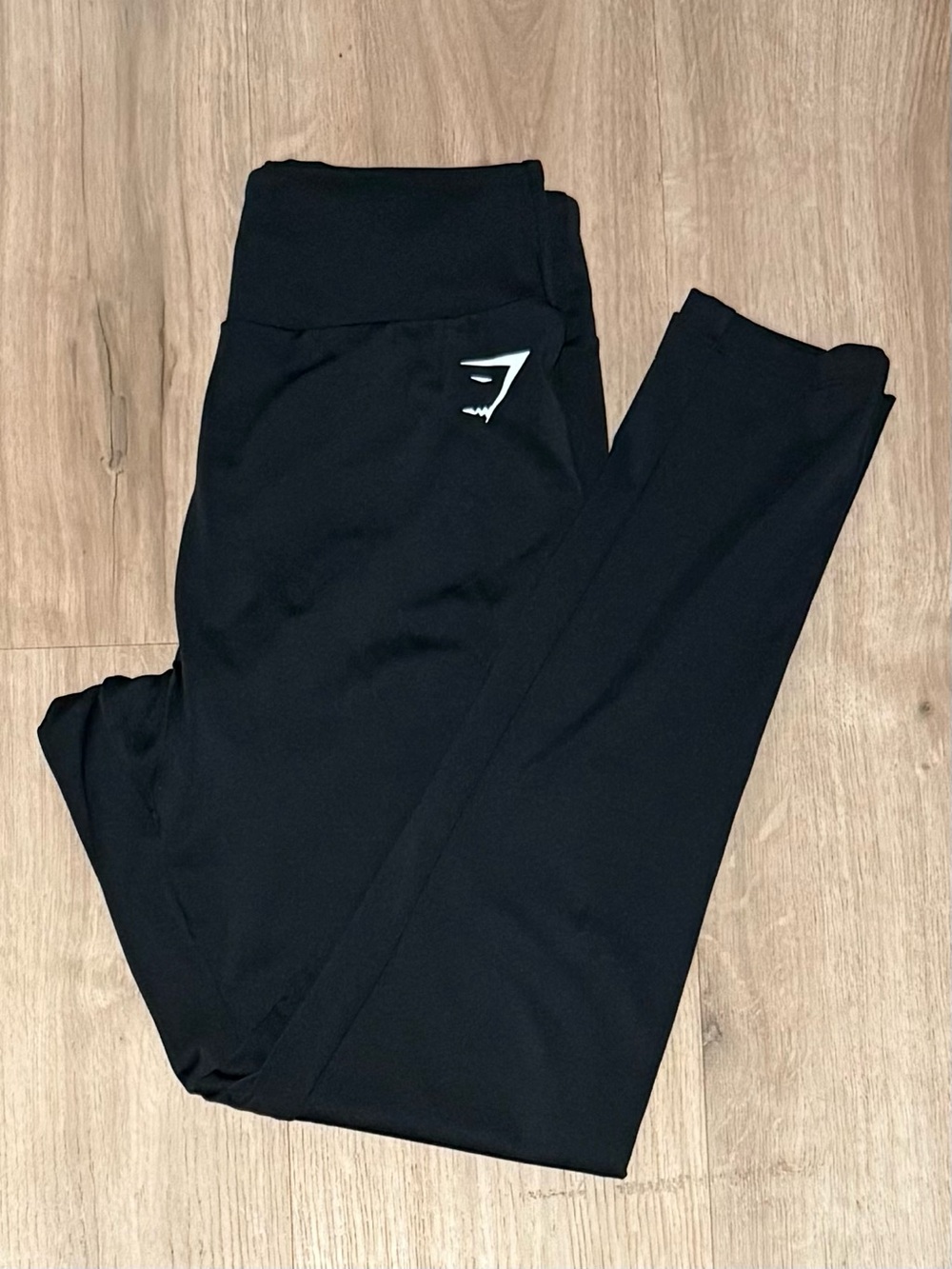 Gymshark Black Leggings with White Logo